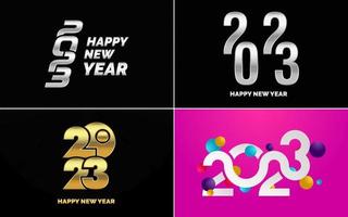 gran conjunto de diseño de texto del logo de feliz año nuevo 2023. Plantilla de diseño de número 2023. colección de símbolos de feliz año nuevo 2023 vector