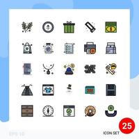 User Interface Pack of 25 Basic Filled line Flat Colors of cash plumbing ui plumber gift Editable Vector Design Elements
