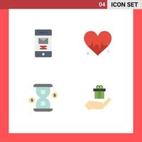 Universal Icon Symbols Group of 4 Modern Flat Icons of deleted loading recycle beat gift Editable Vector Design Elements