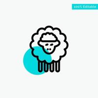 Mutton Ram Sheep Spring turquoise highlight circle point Vector icon