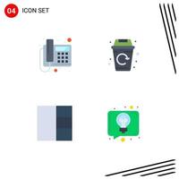 4 Flat Icon concept for Websites Mobile and Apps call layout device garbage discussion Editable Vector Design Elements