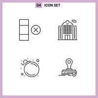 4 Creative Icons Modern Signs and Symbols of cell stamp apartment alert press Editable Vector Design Elements