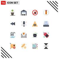 16 Creative Icons Modern Signs and Symbols of rewind back fire arrow process Editable Pack of Creative Vector Design Elements