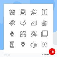 Stock Vector Icon Pack of 16 Line Signs and Symbols for closet rack layout window holiday Editable Vector Design Elements