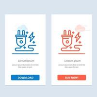 Energy Plug Power Nature  Blue and Red Download and Buy Now web Widget Card Template vector