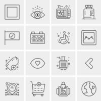 16 iconos de negocios universales vector ilustración de icono creativo para usar en proyectos relacionados con la web y dispositivos móviles