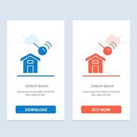 City Construction House Search  Blue and Red Download and Buy Now web Widget Card Template vector