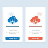 Cloud Setting Gear Computing  Blue and Red Download and Buy Now web Widget Card Template vector