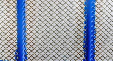 Close up of wire mesh with blue frame photo