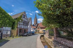 View to the historic city center of the German town Langen near Frankfurt photo