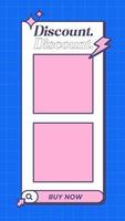 Social media story template in retro design style. Stories template with empty space. vector