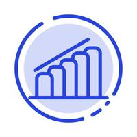 Chart Progress Report Analysis Blue Dotted Line Line Icon vector