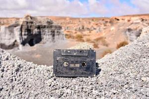 Cassette tape on the ground photo