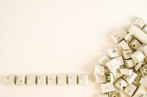 Keyboard word on white background photo