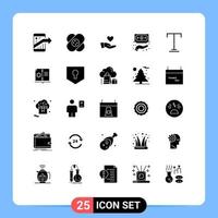 Universal Icon Symbols Group of 25 Modern Solid Glyphs of private funding wound financing hand Editable Vector Design Elements