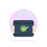 Lock Padlock Security Secure Abstract Circle Background Flat color Icon vector