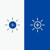 Brightness Interface Ui User Line and Glyph Solid icon Blue banner Line and Glyph Solid icon Blue banner vector