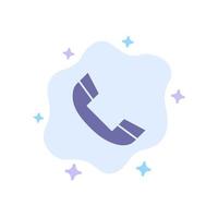 Call Phone Ring Telephone Blue Icon on Abstract Cloud Background vector