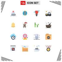 16 Universal Flat Color Signs Symbols of notification alert success projector beamer Editable Pack of Creative Vector Design Elements