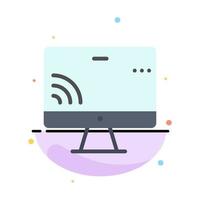 Screen Monitor Screen Wifi Abstract Flat Color Icon Template vector