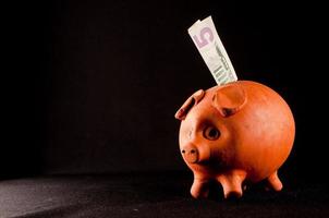 Piggy bank with money photo