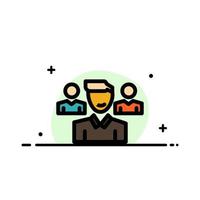 Team User Manager Squad  Business Flat Line Filled Icon Vector Banner Template