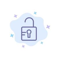 Unlock Study School Blue Icon on Abstract Cloud Background vector