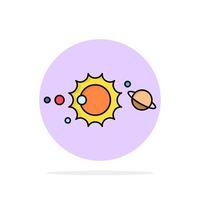 solar system universe solar system astronomy Flat Color Icon Vector