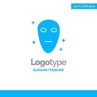 Alien Galaxy Space Blue Solid Logo Template Place for Tagline vector