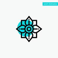 Flower Decoration China Chinese turquoise highlight circle point Vector icon