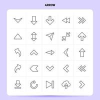 OutLine 25 Arrow Icon set Vector Line Style Design Black Icons Set Linear pictogram pack Web and Mobile Business ideas design Vector Illustration