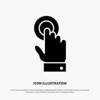 Touch Touchscreen Interface Technology Solid Black Glyph Icon vector