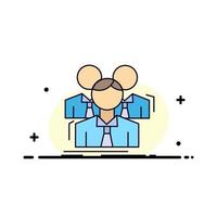 Team teamwork Business Meeting group Flat Color Icon Vector