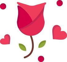 Rose Flower Love Propose Valentine  Flat Color Icon Vector icon banner Template