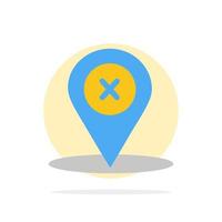 Location Navigation Place delete Abstract Circle Background Flat color Icon vector