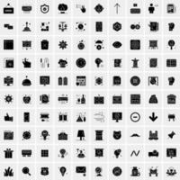 Set of 100 Business Solid Glyph icons vector