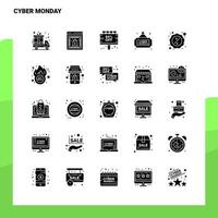 25 Cyber Monday Icon set Solid Glyph Icon Vector Illustration Template For Web and Mobile Ideas for business company