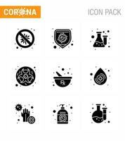 Coronavirus 2019nCoV Covid19 Prevention icon set science hazard virus bio laboratory viral coronavirus 2019nov disease Vector Design Elements