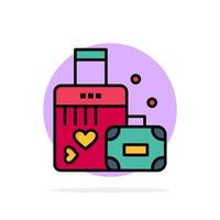 Briefcase Love Heart Wedding Abstract Circle Background Flat color Icon vector