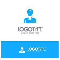 Account Human Man Person Blue Solid Logo with place for tagline vector