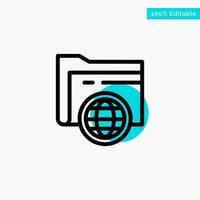 Folder Storage Fie Globe turquoise highlight circle point Vector icon