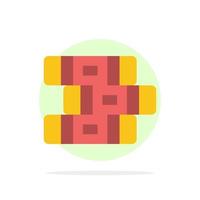 icono de color plano de fondo de círculo abstracto estacionario de cuaderno de educación vector