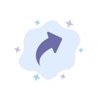 Arrow Up Direction Right Blue Icon on Abstract Cloud Background vector