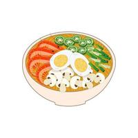 Hand drawn flat design asian food illustraton vector