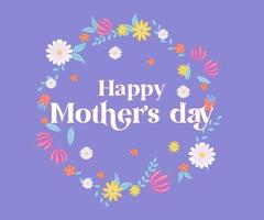 Happy mothers day, flowers floral ornament banner vector