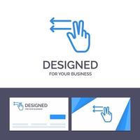 tarjeta de visita creativa y plantilla de logotipo dedos gesto izquierda ilustración vectorial vector