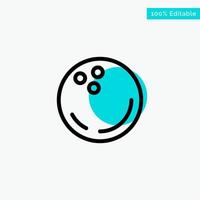 Ball Bowling Sports Strike turquoise highlight circle point Vector icon