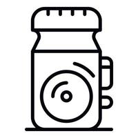 Portable dictaphone icon, outline style vector