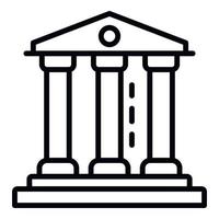 Courthouse icon, outline style vector