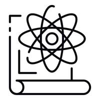 Atom learning icon, outline style vector